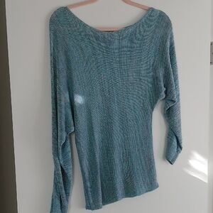 Guess Off-the-Shoulder Teal Sweater